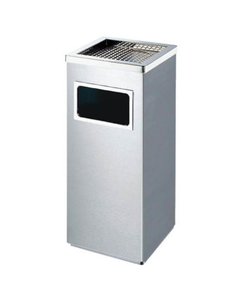 Thùng rác inox vuông có gạt tàn thuốc lá A34-B Thùng rác inox vuông có gạt tàn thuốc lá A34-B