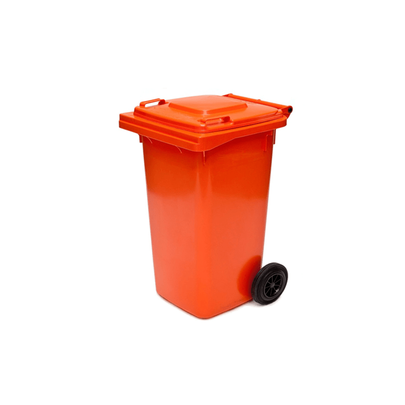 Thùng rác nhựa ngoài trời 240 lit màu cam - thùng rác nhựa hdpe