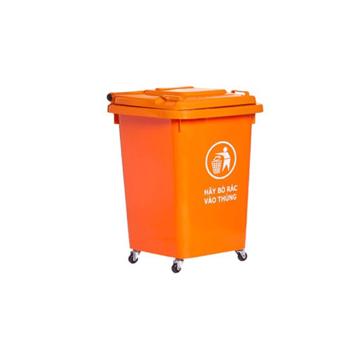 Thùng rác nhựa 60 lít HDPE, có 4 bánh xe - Thùng rác nhựa có 4 bánh xe