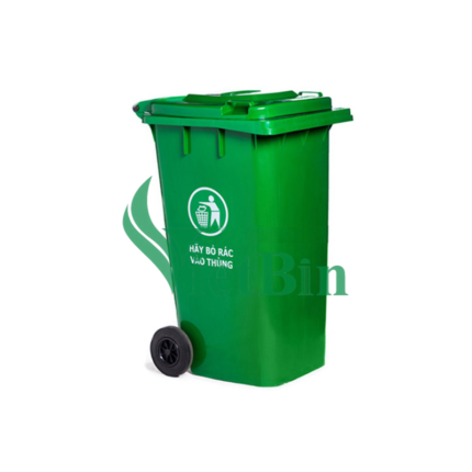 thùng rác nhựa 240 lít màu xanh lá cây