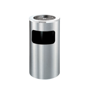 Thùng rác inox tròn giá rẻ có gạt tàn thuốc A35-B