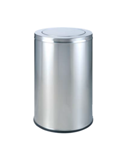 Thùng rác inox tròn size lớn nắp lật A35-P ( nắp bập bênh )