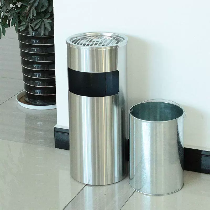 Thùng rác inox có gạt tàn thuốc lá Vietbin VB-A35S