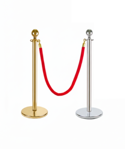 Cột chắn inox dây nhung VB CT1m, cột màu trắng inox