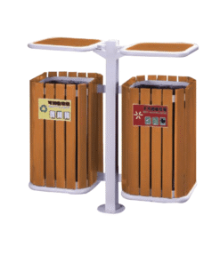 Thùng rác gỗ treo 2 ngăn để công cộng A78-Q