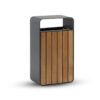 Thùng rác thép ngoài trời Vietbin Box Wood thép dày 4mm