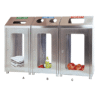 Thùng rác inox 3 ngăn phân loại rác thải nơi công cộng A88