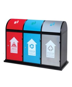 Thùng rác ngoài trời 3 ngăn để nơi công cộng Vietbin A58-O