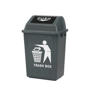 thùng rác nhựa 60 lít nắp bập bênh màu ghi giá rẻ