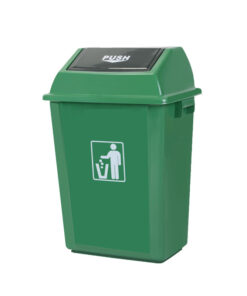 thùng rác nhựa 60 lít nắp bập bênh màu xanh
