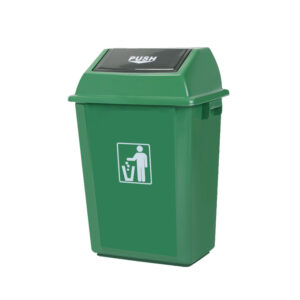thùng rác nhựa 60 lít nắp bập bênh màu xanh