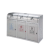 Thùng rác inox 3 ngăn phân loại rác thải nắp bập bênh A96-E