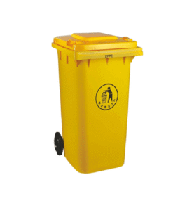 Thùng rác nhựa HDPE nắp kín dung tích 120 lit màu vàng